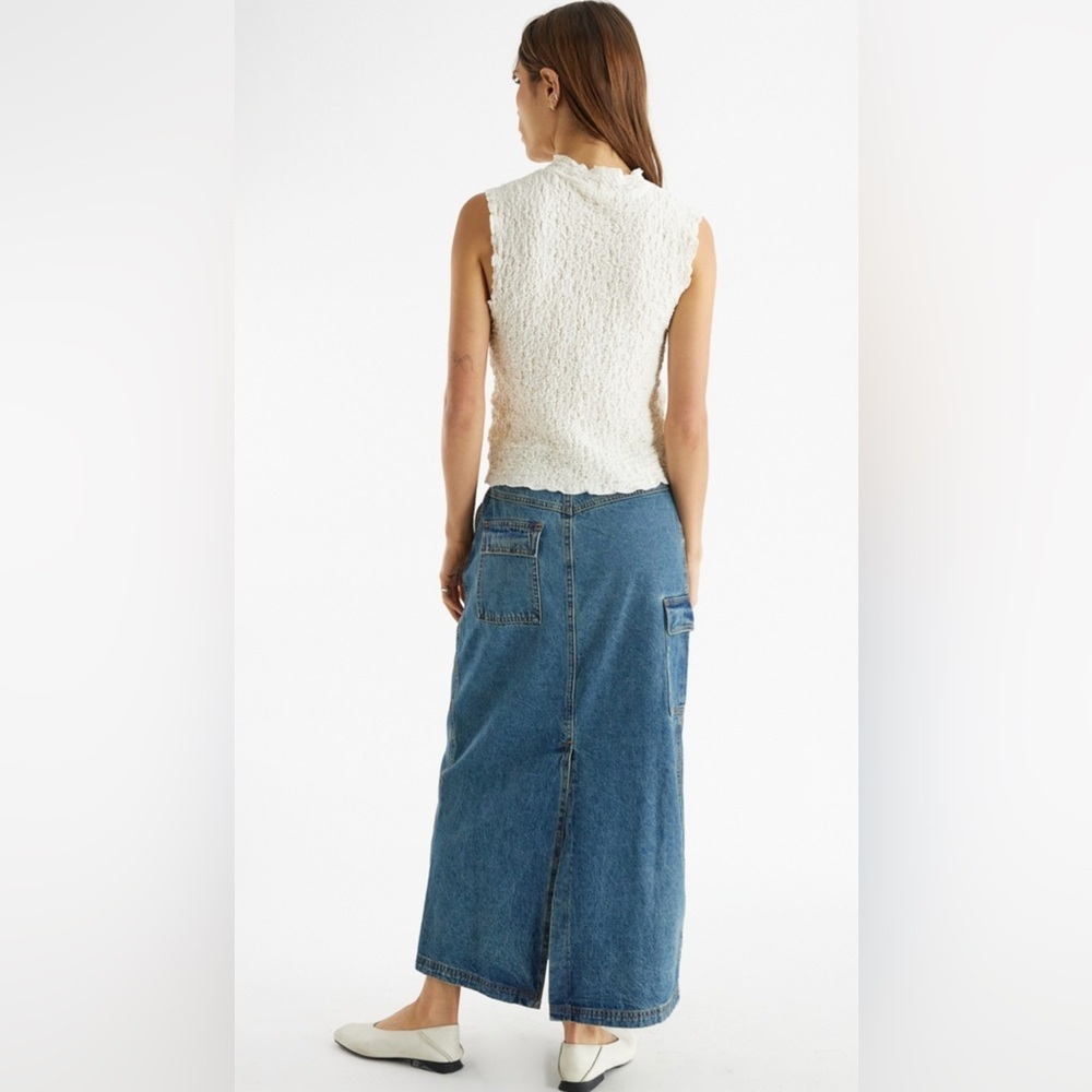 All row Jules Denim Skirt, Size L - Picture 3 of 16
